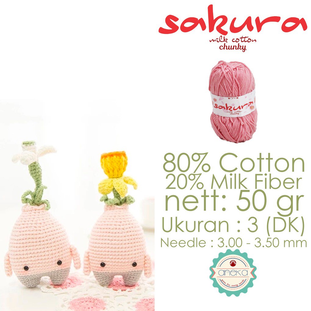 KATALOG - Benang Rajut Katun Susu Sakura Milk Cotton Chunky PART 1