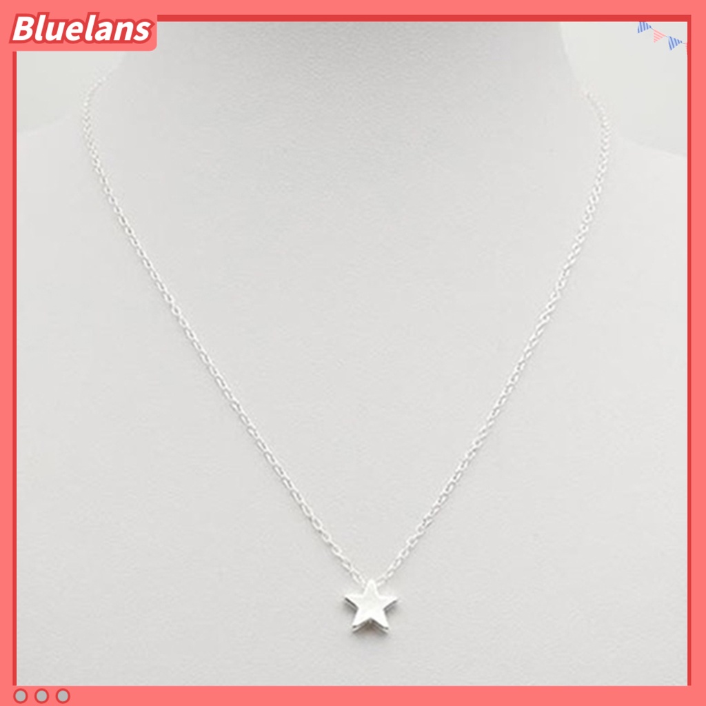 Bluelans Necklace Simple Anti-rust Women Five Point Star Shape Clavicle Chain