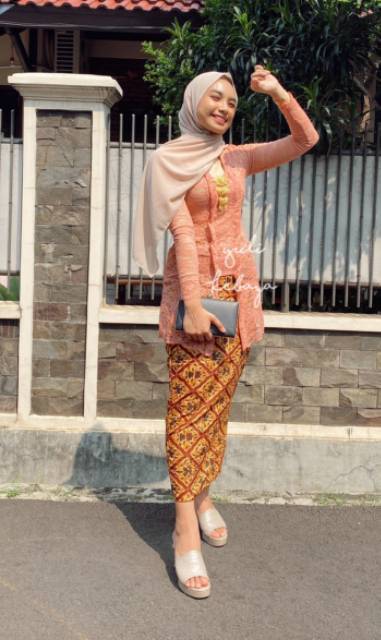 Set Kebaya Bali Longlace Kutubaru Hijab | Kebaya kondangan Muslim