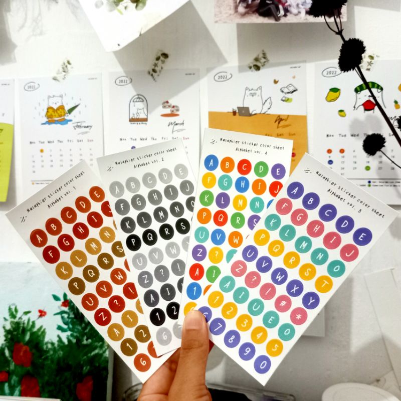 

[NALAPHIER] Sticker Color Sheet | Deco Alphabet | sticker dekorasi top loader bujo jurnal scrapbook