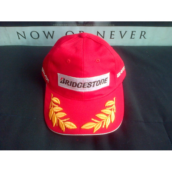 topi baseball BRIDGESTONE battlax merah