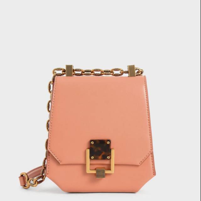 CK Metallic Accent Geometric Crossbody Bag