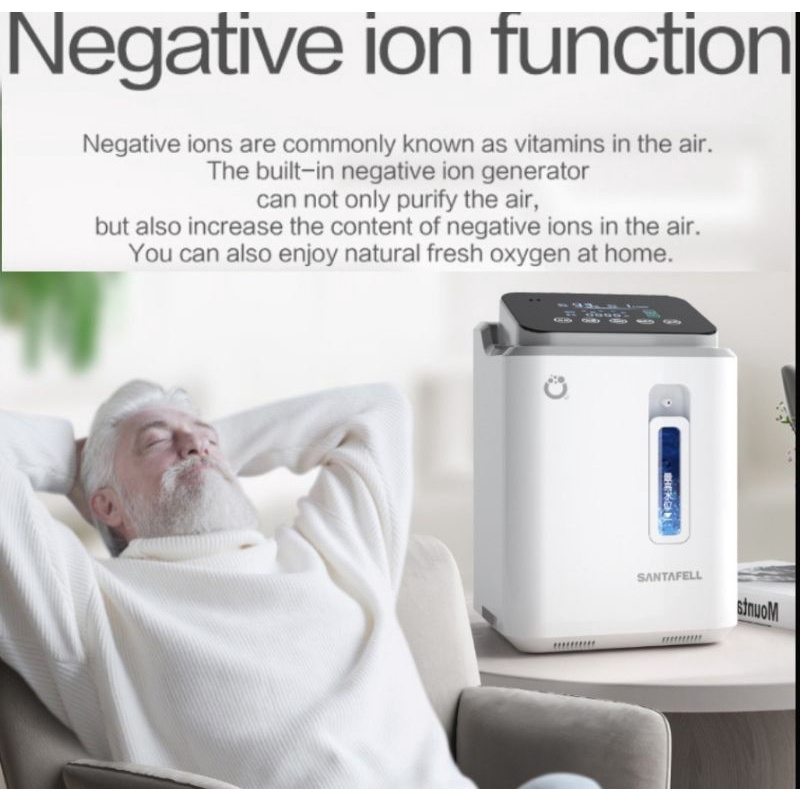 SANTAFELL OXYGEN CONCENTRATOR | MESIN PENGHASIL OXYGEN THERAPY HOMECARE | NEGATIVE ION DAN OXYGEN GENERATOR