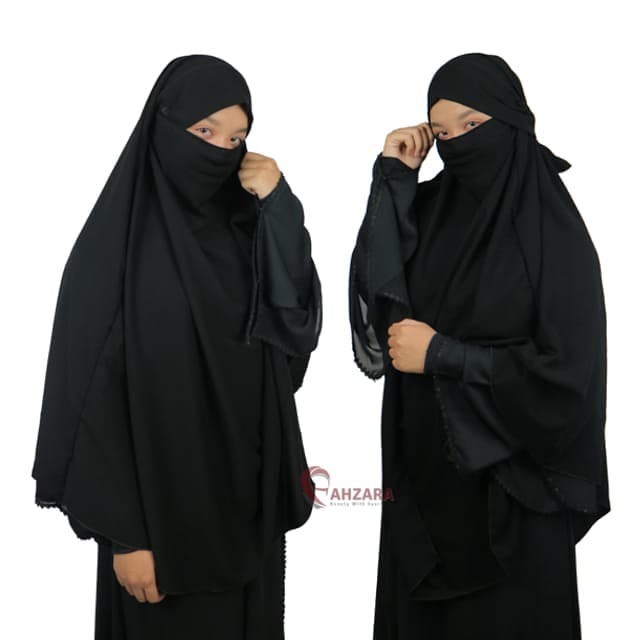 French Khimar / Frenchkhimar Segitiga Lancip Jetblack Premium Ahzara