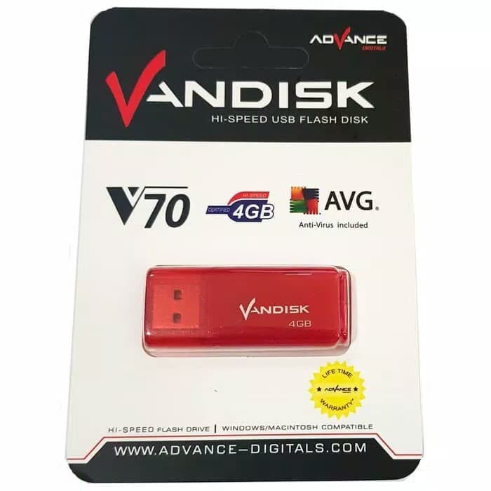 Flashdisk Vandisk 4GB / 8GB / 16GB /32GB V70 ADVANCE USB FlashDisk ORI