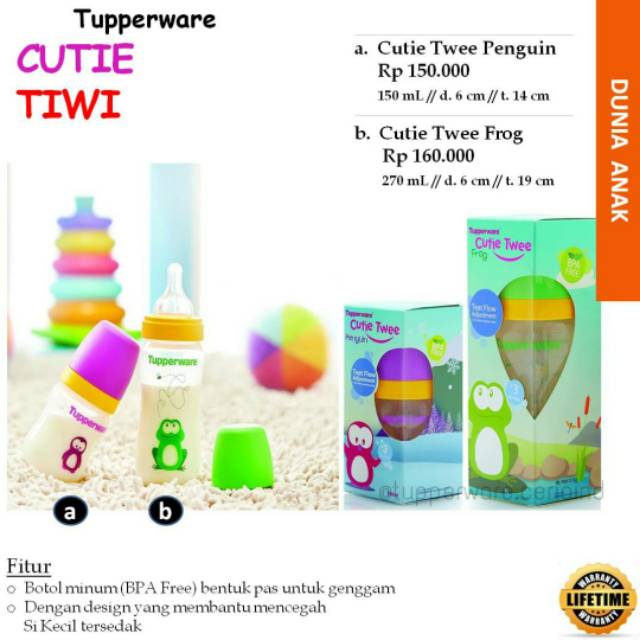 Empeng Bayi Susu Non Melamin/Tempat minum bayi "Tupperware" Aman, sehat, lucu