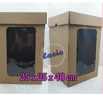 

Lebih Hemat Tall Box Cake Window 25 x 25 x 40 cm Dus Kue Tinggi Jendela Kotak Packaging