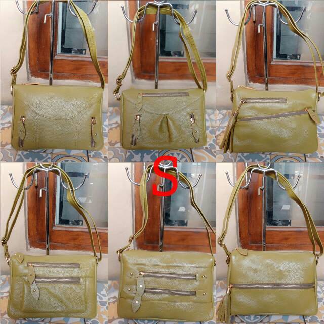 RESTOCK BANYAK Tas Kulit Asli Garut Papirut Ukuran S Warna Kuning