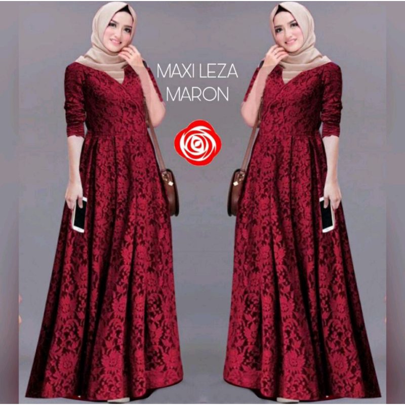 GAMIS BRUKAT MAXI LEZA/Brukat Tulang Premium.  M L XL XXL