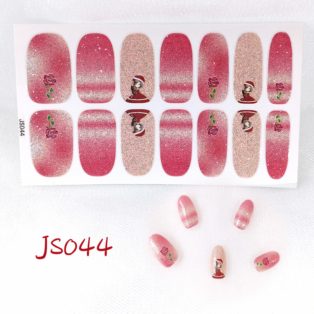 (14Pcs) Stiker Kuku Anti Air Tidak Beracun Untuk Nail Art JS021-JS040