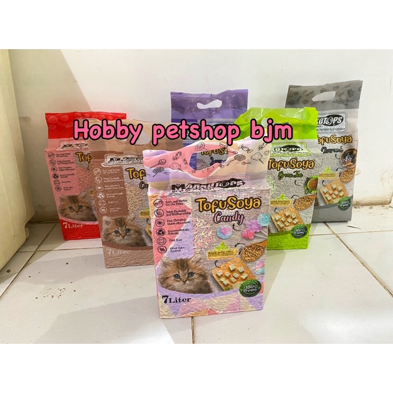 Pasir markotops tofu soya 7L markotop pasir kucing organik tahu 7 liter tofusoya candy kopi lavender