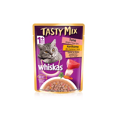 Whiskas pouch banyak variant rasa pakan kucing basah wetfood