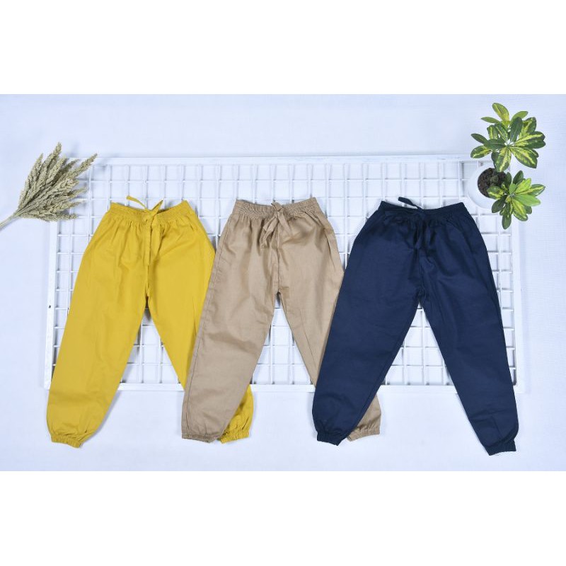 PILIH WARNA Jogger Poplin polos 1 - 6 tahun Celana Joger Anak