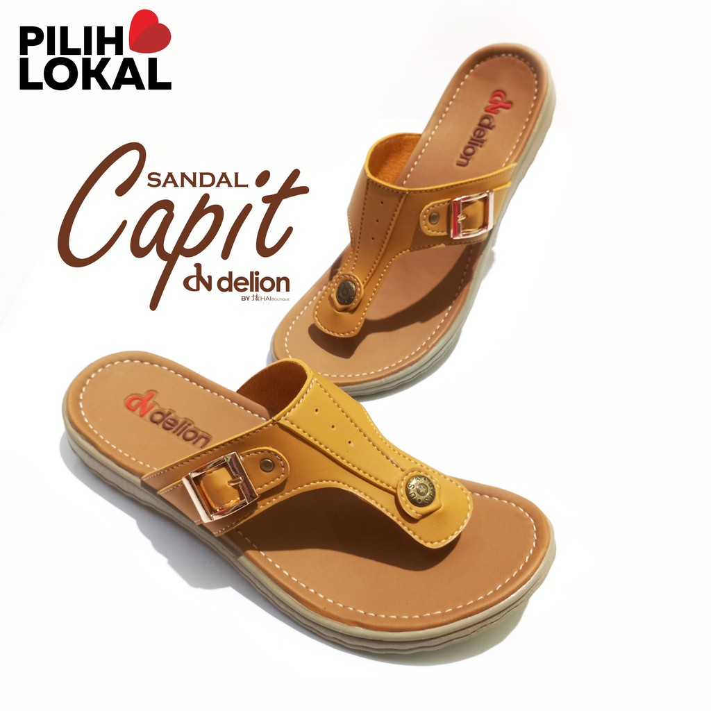 Sendal Jepit Wanita Kulit Murah Casual Santai Sandal Cewek Teplek Flat Flip Flop Cantik Sintetis