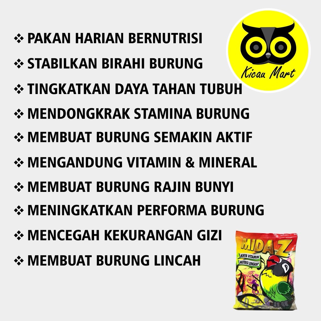 PAKAN MAKANAN HARIAN LOMBA BURUNG LOVEBIRD LOVE BIRD BIJI MILET MIDAZ ORIQ JAYA SONG LONG MIDAZOJ