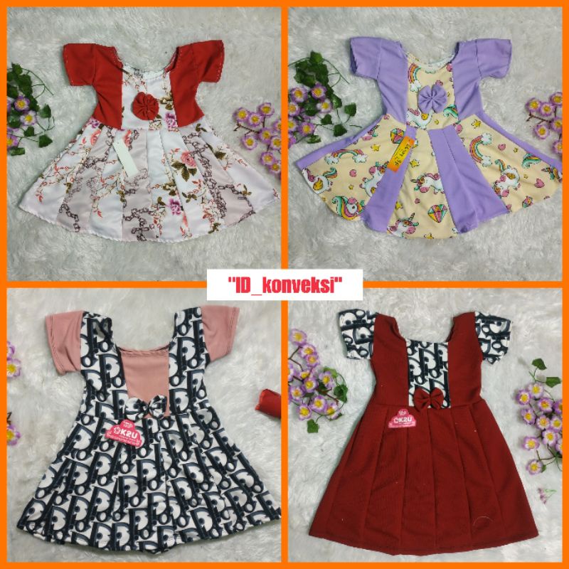 Dress popy 3-6 tahun