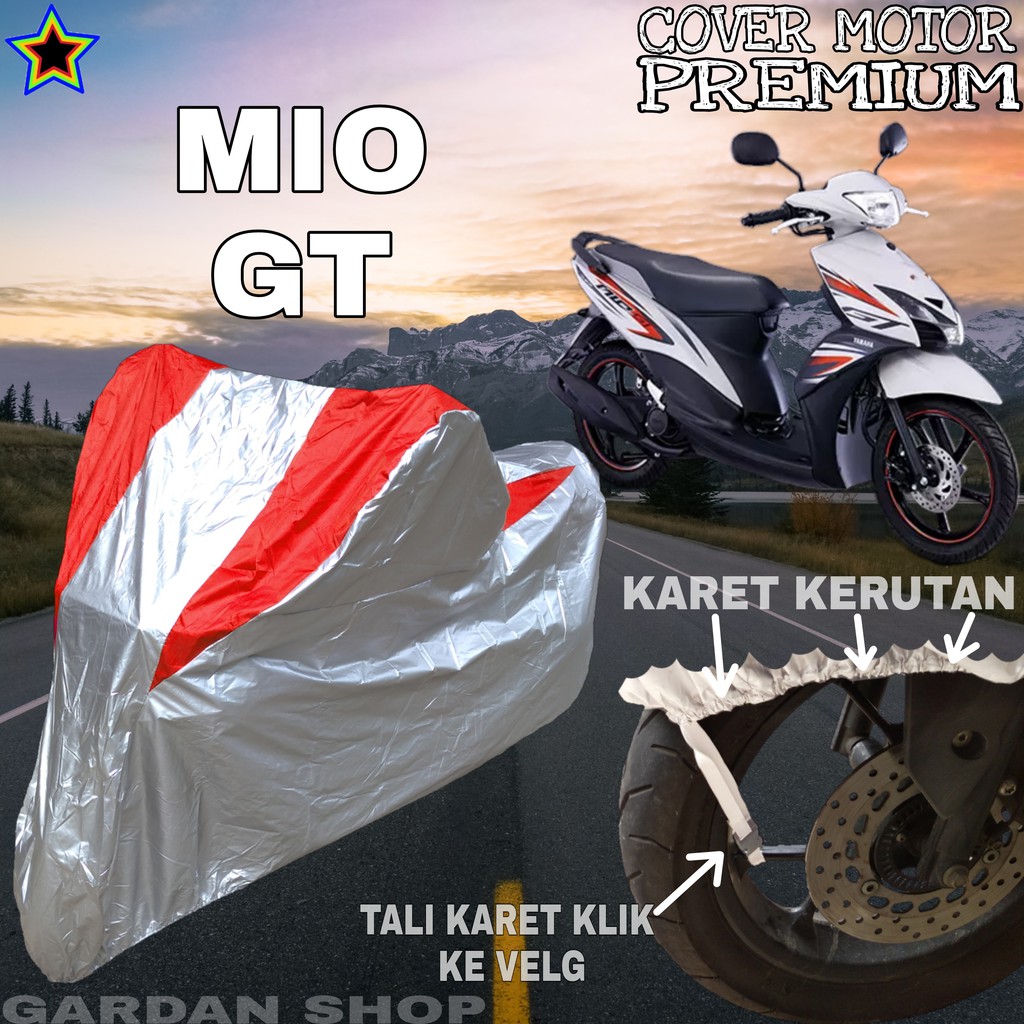 Sarung Motor MIO GT Silver MERAH Body Cover Penutup Motor Mio Gt PREMIUM