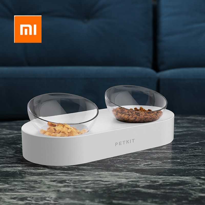 Xiaomi PETKIT Tempat Makan Hewan Kucing Anjing Double Bowl Feeding-Putih
