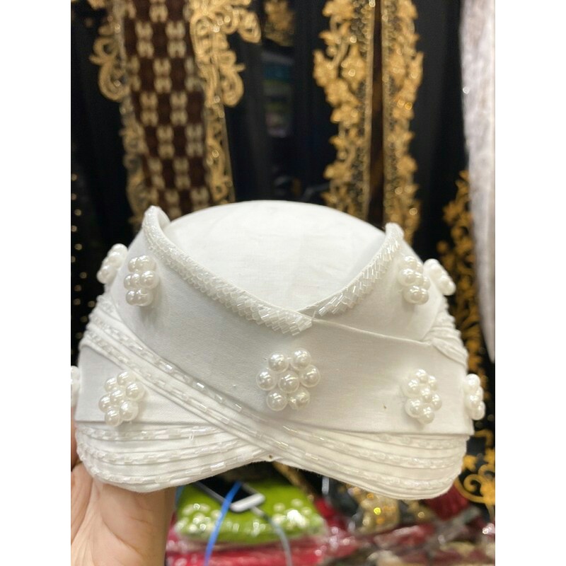 Blangkon Putih/Blangkon Payet Manten/ Blangkon  Sunda/Blangkon Payet Solo Manten/Blangkon Jogja135