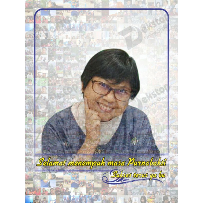 Foto mozaik uk 12R/A4.sudah cetak + bingkai