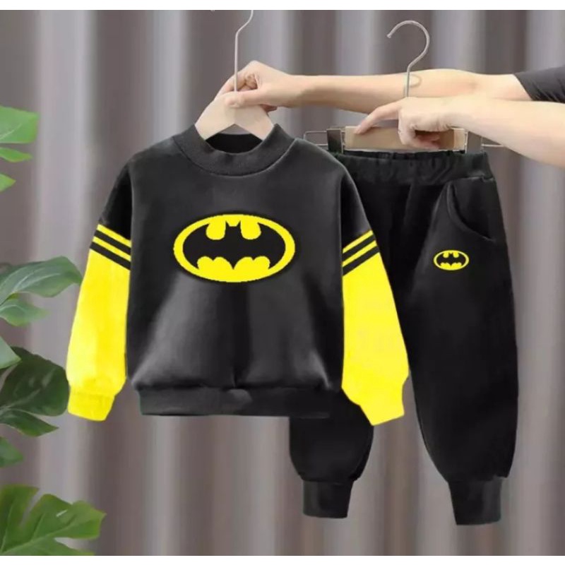 Setelan Sweater Beby Terry Anak Pria/Pakaian Jogger Anak Motif Superhero Anak Laki laki Terbaru