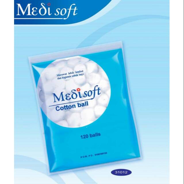 Medisoft Cotton Ball 120 balls ORIGINAL-BPOM