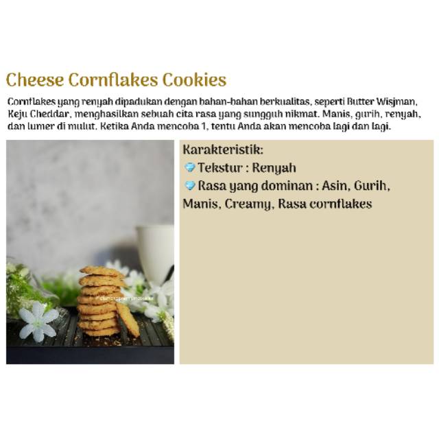 Cheese Cornflakes Cookies PREMIUM dibuat dengan 100% Butter Wisjman (Diamond Premium Cookies)