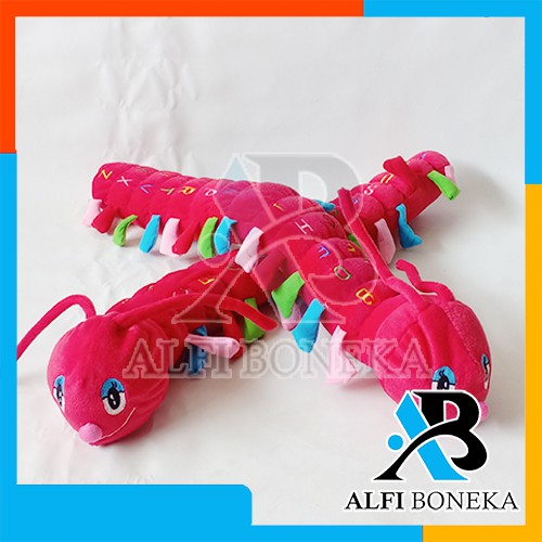 Terlaris Boneka Dasbord Mobil Ulil L Ulat Bulu Velboa 80cm  Bordir ABJAD