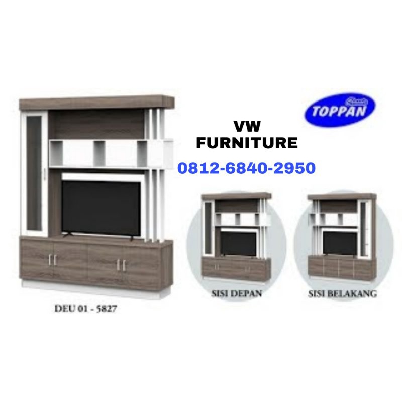 Sekat Ruangan 2 sisi - Buffet TV - Lemari Hias - DEU-01 8507 TOPPAN