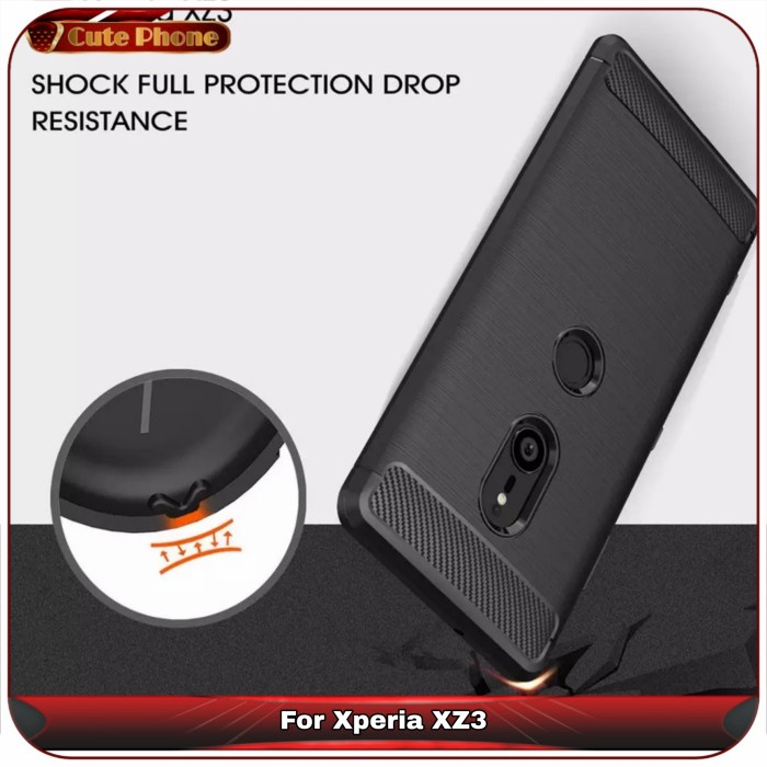 Casing Soft Case Sony Xperia XZ3 Carbon Fiber Line Softcase
