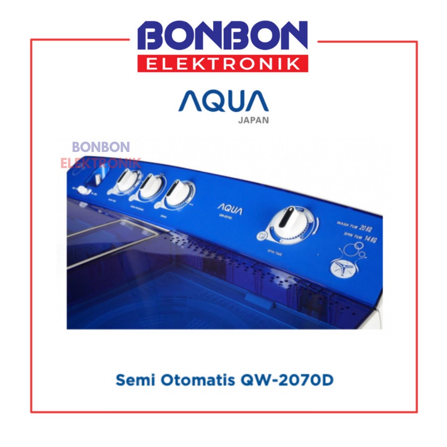 AQUA Mesin Cuci 2 Tabung 20KG QW-2070D / 20 KG QW2070D QW 2070 D