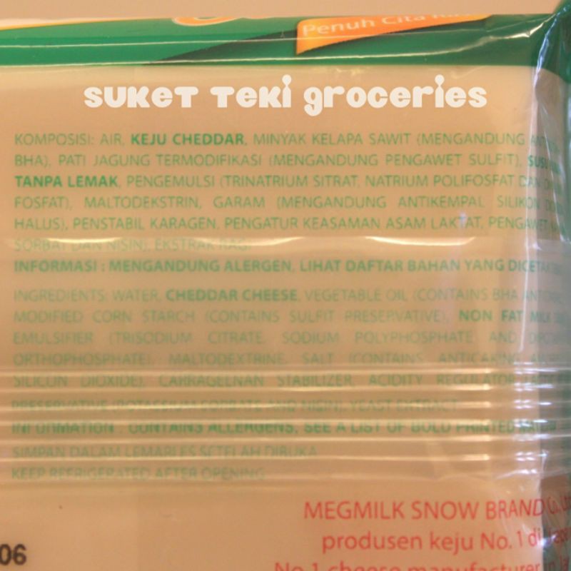 Meg Keju Cheddar Serbaguna Hijau Slice isi 10 lembar Cheese 150 gr READY