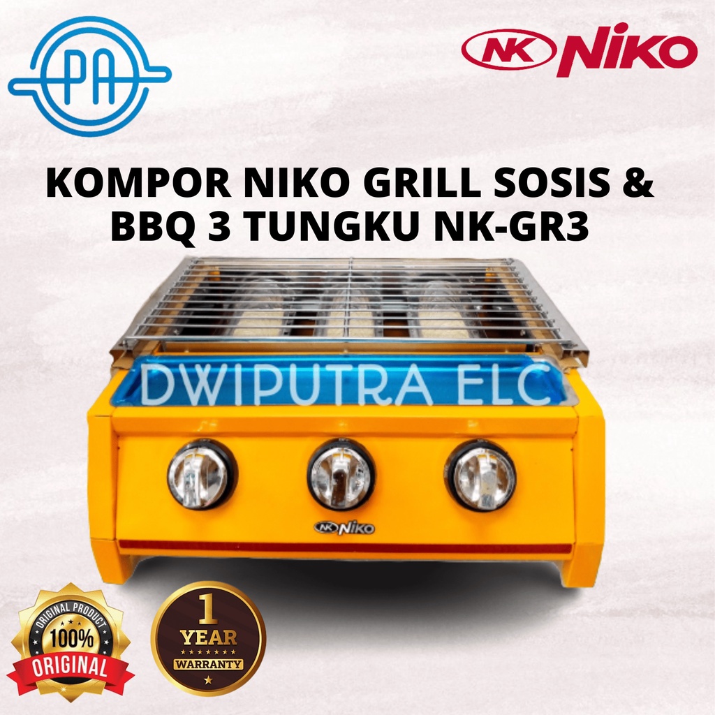 KOMPOR NIKO GRILL SOSIS &amp; BBQ 3 TUNGKU NKGR3
