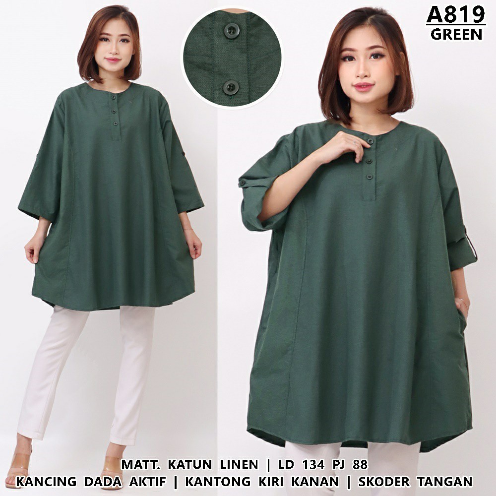 WSE390 - Blouse JUMBO XXXL Dress Jumbo Tunik Jumbo Atasan Jumbo Wanita BIG SIZE Fiona UK 3XL LD 134 CM PJ 88 CM Katun Supernova PREMIUM QUALITY