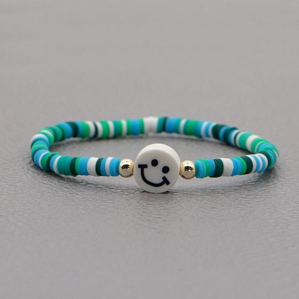 Multi-color Smiley Couple Bracelet Colorful Clay Bracelet Sweet Fashionable Simple Childlike Accessories