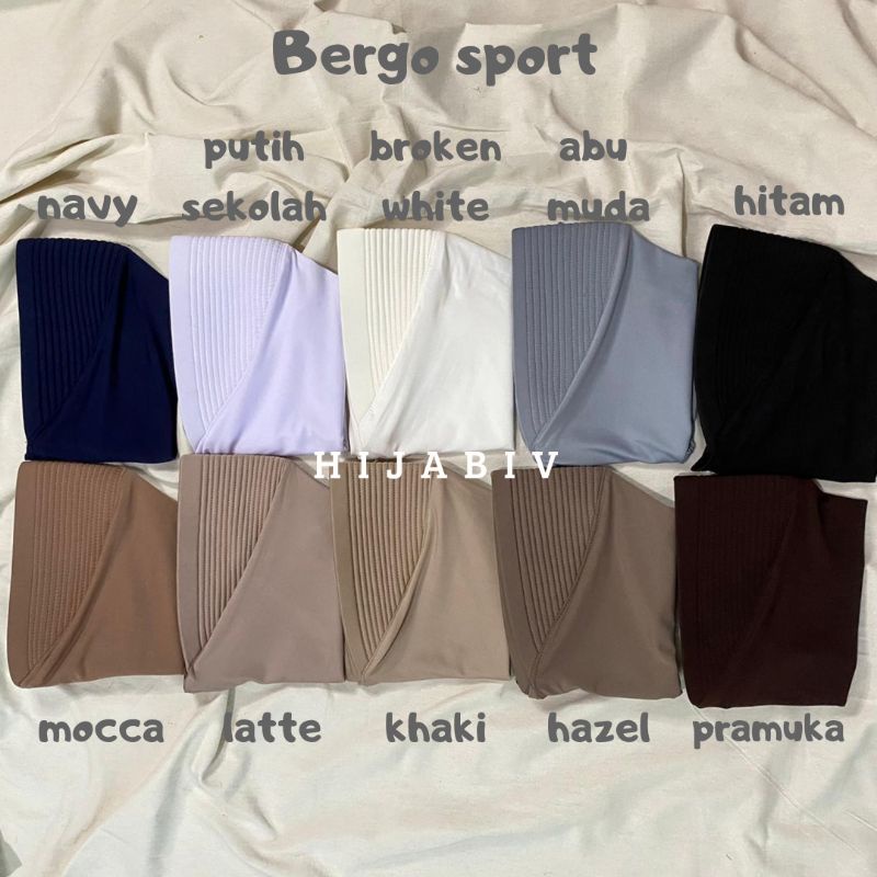 HIJAB SPORT BERGO INSTAN JERSEY | JILBAB OLAHRAGA | KERUDUNG SEKOLAH