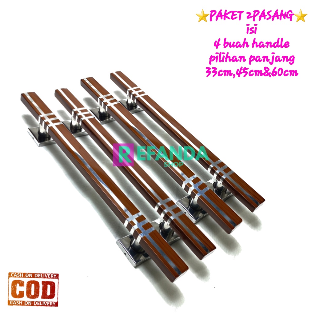 paket 4buah gagang tarikan perlengkapan pegangan pintu rumah minimalis modern panjang 60cm 45cm dan 