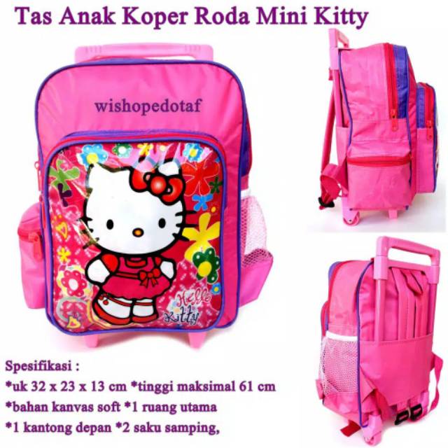 Tas dorong besar / tas Troli anak cewek sekolah TK SD ukuran besar by zellshop