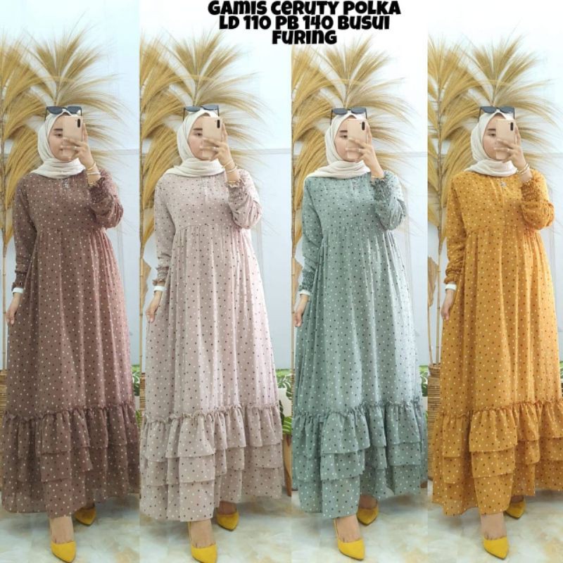 GAMIS ceruty polkadot
