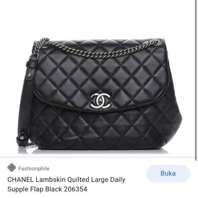 Tas chanel lambskin quilted daily supple flap bag authentic original guarantee branded