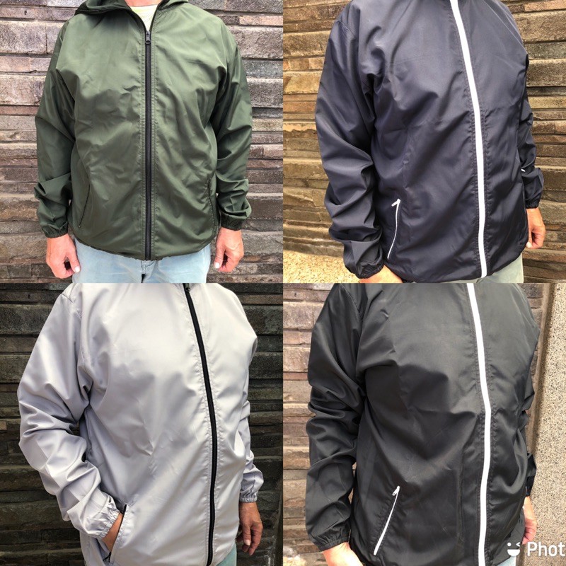 STOK TERBATAS jaket parasut murah mirip uniqlo lari sepeda running olahraga zipper sporty pria besar