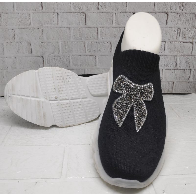 SEPATU SLIP ON ADIVON IMPORT BAHAN RAJUT BLING2