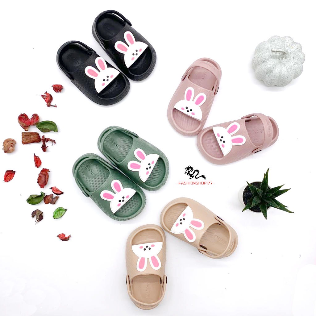 Sandal Anak Perempuan Sandal Selop Bahan Karet Motif Kelinci Terbaru UK.19-24