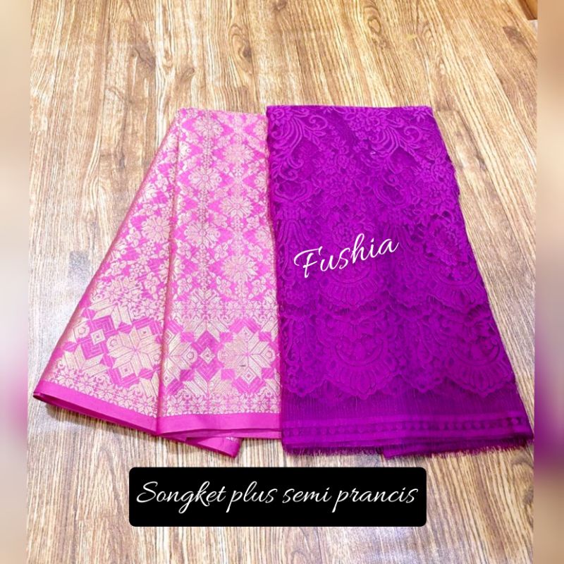 Paket songket brokat semi prancis. set songket kebaya, SEMI PRANCIS, KAIN SONGKET. Setelan murah