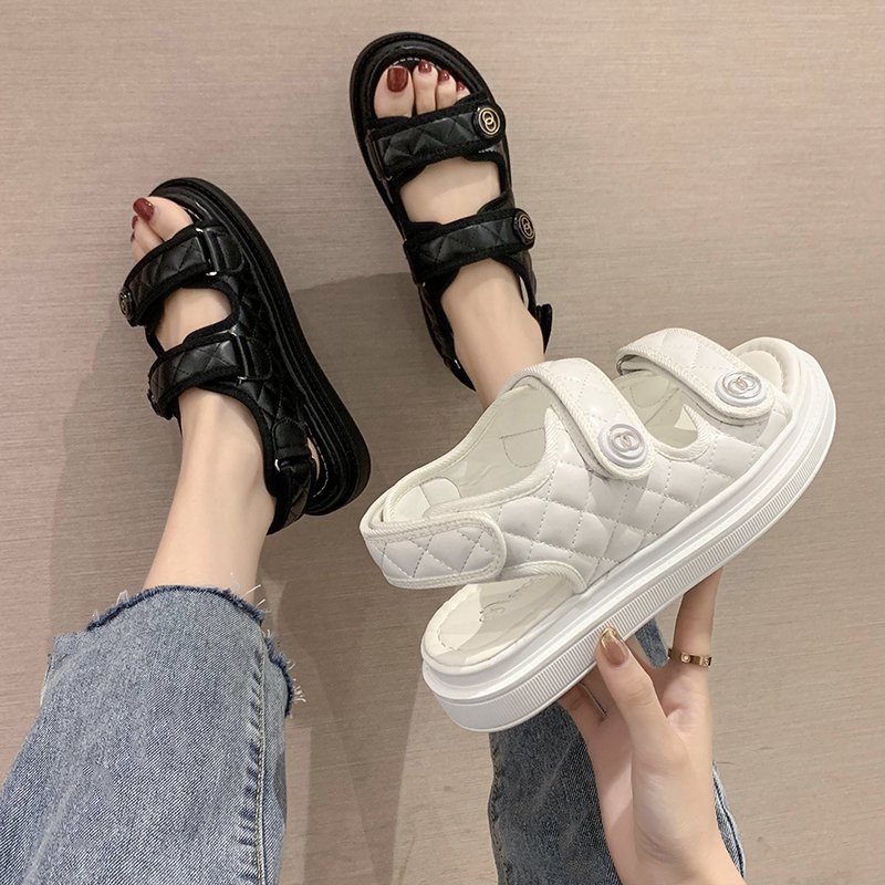 [DENDEN.ID] Sandal Sepatu Wanita Wedges Sneaker Import Sport Shoes Korea Style Murah DD1010