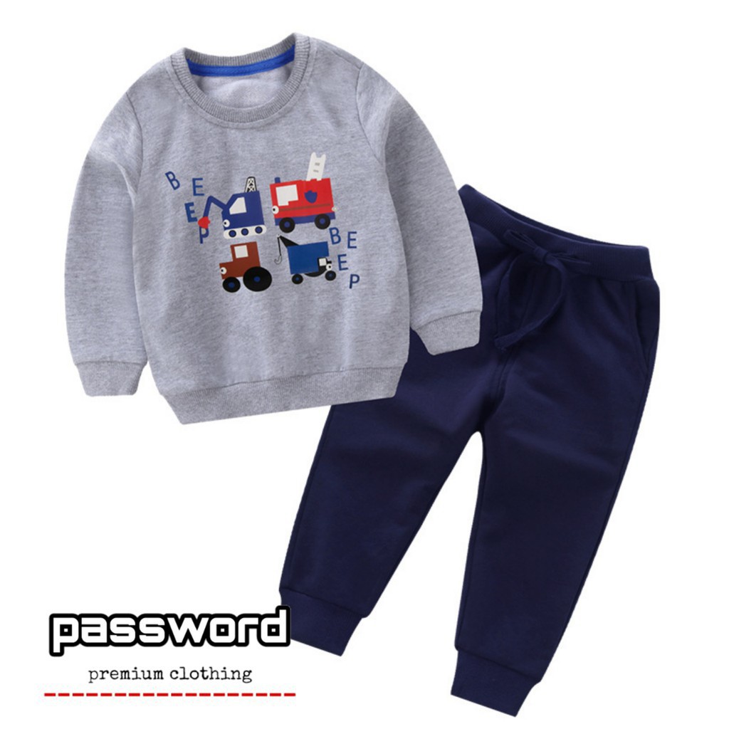 LittleAaron PASSWORD BEEP CAR Setelan Sweater 1 - 7 Tahun Baju Anak Berkualitas PART 2