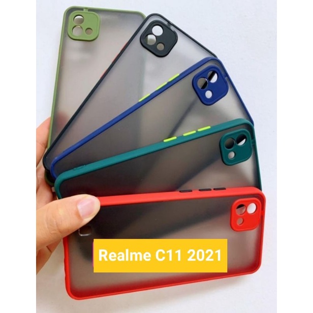 Realme C11 2020 / C11 2021 / C21Y Case Dove + Kamera Matte Transparan Fuze Macaron My Choice