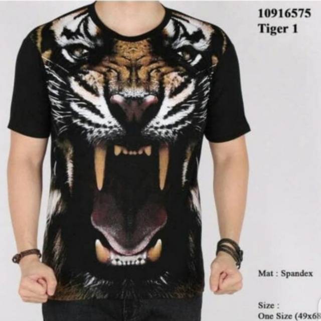 Kaos macan harimau 3d cowok