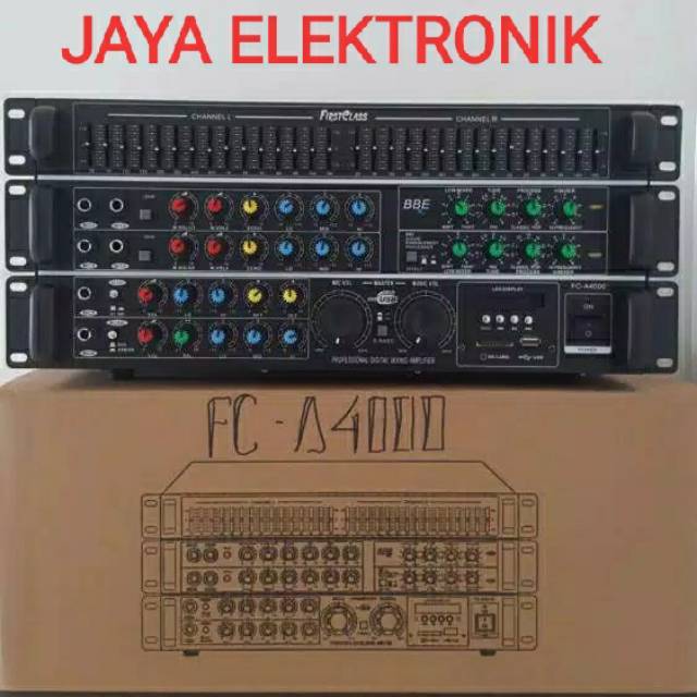 Ampli bluetooth FIRSTCLASS FC A4000 BBE PROCESSOR POWER AMPLIFIER  MIXER EQUALISER