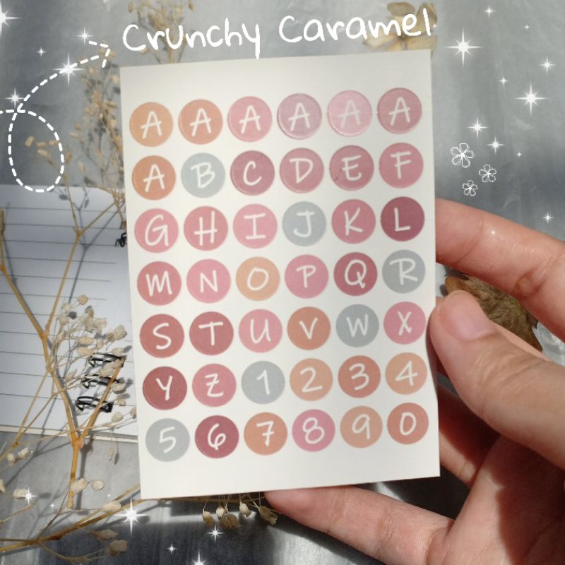 

(42 pcs) Sticker alphabet dot / dots stiker alfabet bulat aesthetic journaling bujo decoration